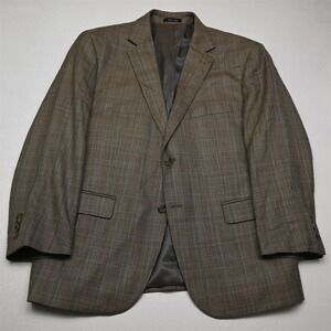 Pronto Uomo 44S Brown Plaid Wool Mens Blazer Suit Jacket Sport Coat